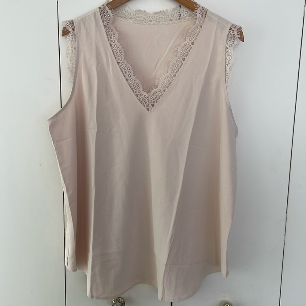 sleeveless lace blouse